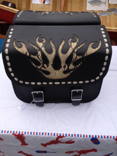 L&amp;j u.s. made snake skin leather motor cycle side bags
