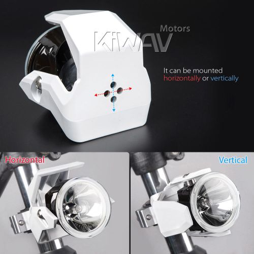 Fog light fork mounted halogen h3 12v 55w ece white shield xpair for victory