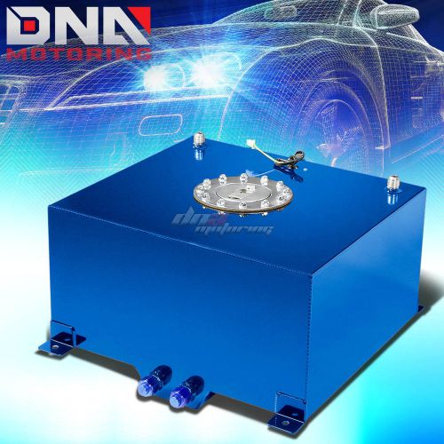 10 gallon/38l blue aluminum racing/drift fuel/gas cell tank+cap+level sender