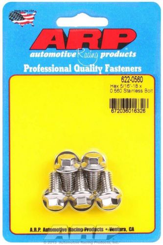 Arp universal bolt 5/16-18 in thread 0.560 in long stainless 5 pc p/n 622-0560