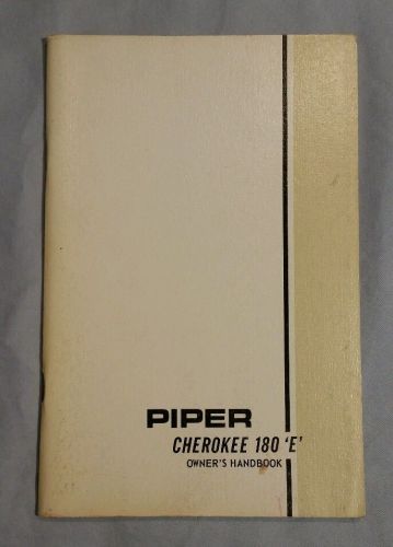 Nice piper cherokee 180 e owners handbook pa-28-180e 753-806
