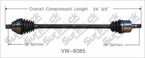 Surtrack vw8085 right new cv complete assembly