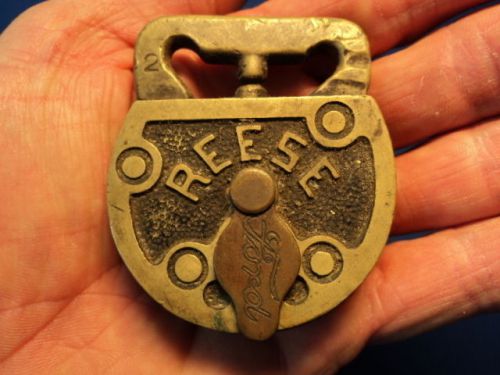Rare antique fancy solid brass ford motor car padlock made by reese