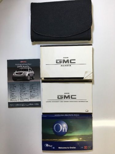 2008 gmc acadia owners manual set with case. free same day shipping!! #0367