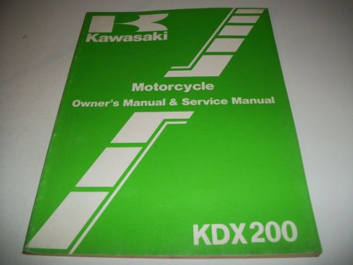 Kawasaki owners service manual kdx 200 c10