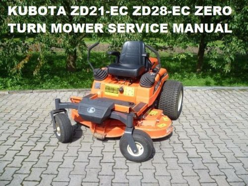 Kubota zd21-ec zd28 mower tractor manual - 250pg for zd21n-ec service and repair