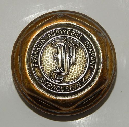 Vintage franklin auto brass grease cap, dust cover, center wheel hub 1920's vguc