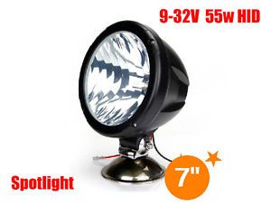 Refit 9-32v 55w 7&#034; black spotlight car dome hid light travel jeep spotlight &amp;$