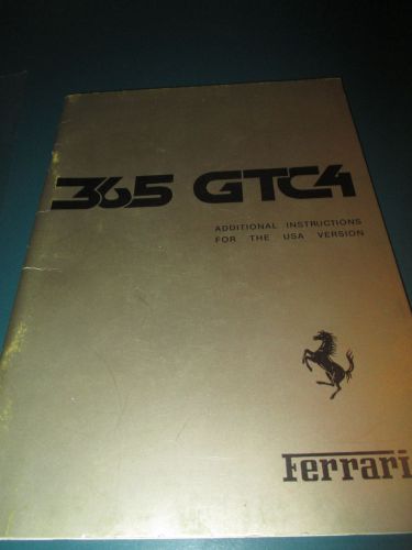 1972 ferrari 365 gtc4 owner handbook manual addition instructions us cars #63/72