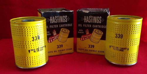 Vtg hastings oil filter cartridges w densite no. 339 mopar 2532756 l-127