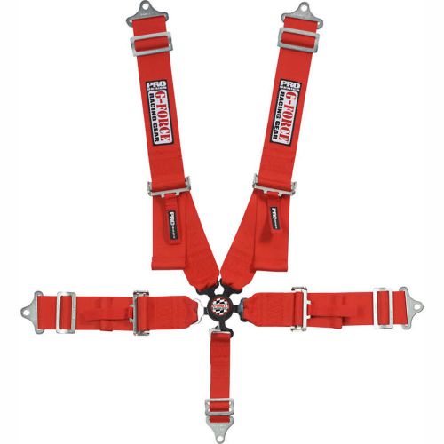 2 g-force 7000rd 5-point sfi camlock racing harness red