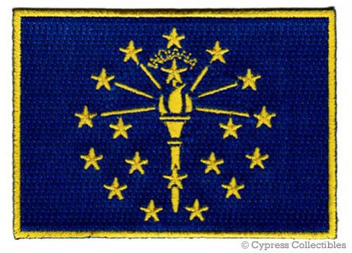 Indiana biker vest patch iron-on embroidered state flag emblem