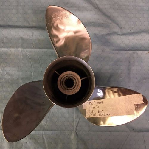 Turbo/mercury 3 blade stainless steel propeller 14 3/4 x 23