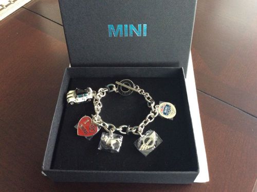 New! mini cooper anniversary charm bracelet chrome mini charms &amp; toggle 80902312