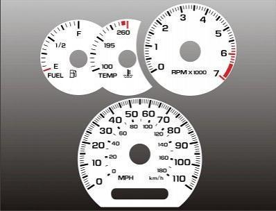 2000-2005 cavalier tach instrument cluster white face gauges 00-05 00-03
