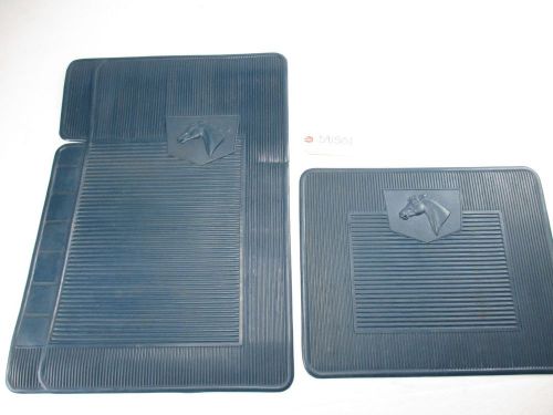 Vintage ford mustang heavy duty rubber floor mats embossed blue 1 front 1 rear