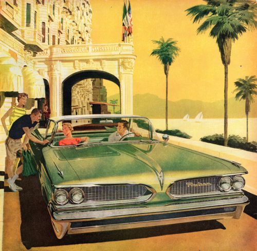 Vintage original 1959 pontiac 4 door hardtop 10 1/4 &#034; x 13 1/2 &#034; advertisement