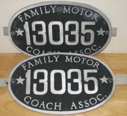 Rv motorcoach travel bus rv oval metal emblem sign advertising plaque