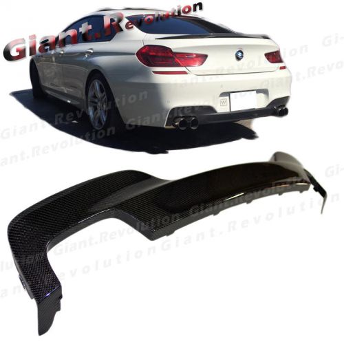 Carbon fiber rear diffuser lip fit 12-16 bmw 6-series f12 f13 f06 m-tech bumper