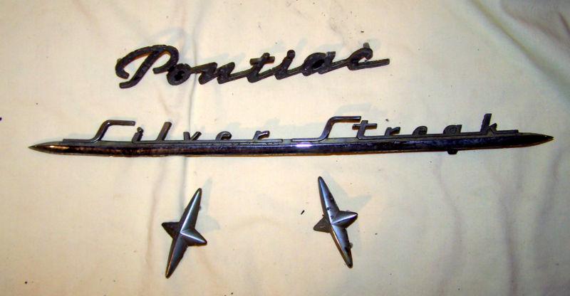 1951 pontiac silver streak name plate trim / advertising 