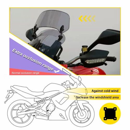 Motorcycle Windshield Wind Screen Deflector Extension Spoiler Clip On Universa M, US $22.99, image 3