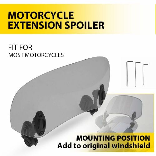 Motorcycle Windshield Wind Screen Deflector Extension Spoiler Clip On Universa M, US $22.99, image 6