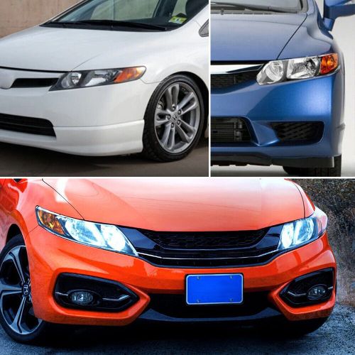 2x Fits 2006-2011 Honda Civic Sedan Amber Corner Black Headights Replacement Set, US $94.99, image 8