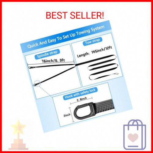 17.5ft heavy snowmobile tow strap with two hook,400kg break strength reinforced