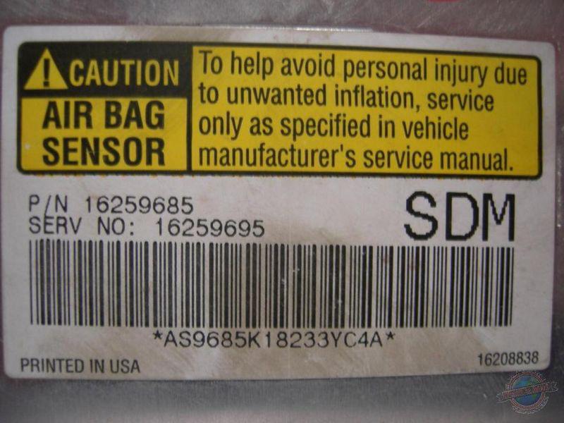 Sell AIR BAG BCM/ECU GMC 1500 PICKUP 1202729 98 99 AIRBAG ECU GD BAGS
