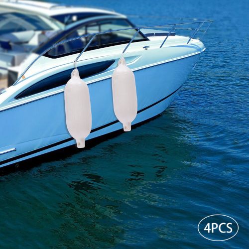 4 Pcs Boat Fenders White PVC Material Dock Bumper Shield Protect 6.5" x 24" New/, US $67.37, image 13