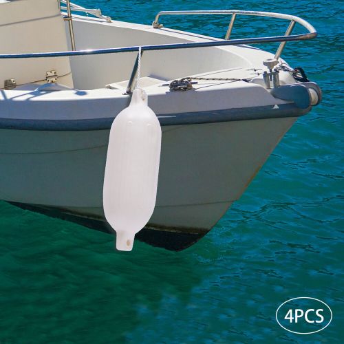 4 Pcs Boat Fenders White PVC Material Dock Bumper Shield Protect 6.5" x 24" New/, US $67.37, image 15