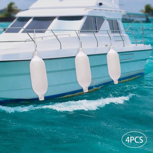 4 Pcs Boat Fenders White PVC Material Dock Bumper Shield Protect 6.5" x 24" New/, US $67.37, image 16