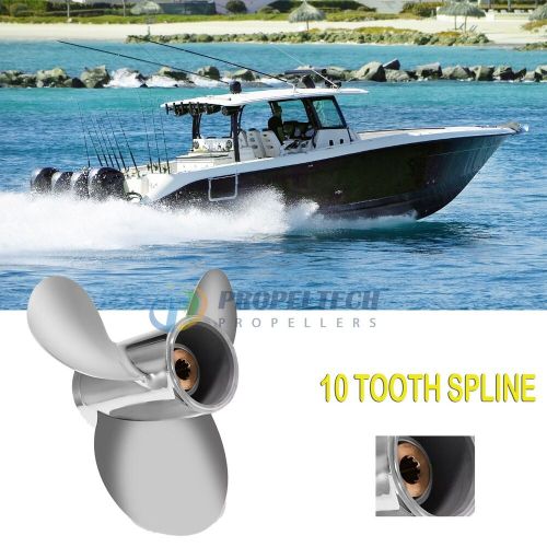 10 1/8 x 14 Stainless steel Outboard Propeller for Suzuki 20-30HP 10 Spline RH, US $173.90, image 3
