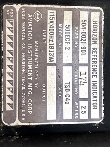 500ECF-2 Horizon Reference Indicator P/N 504-0021-901, US $350.00, image 3