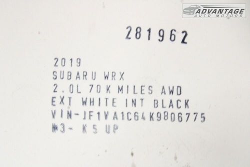 2018-2023 subaru wrx awd manual transmission clutch pressure plate &amp; disk oem