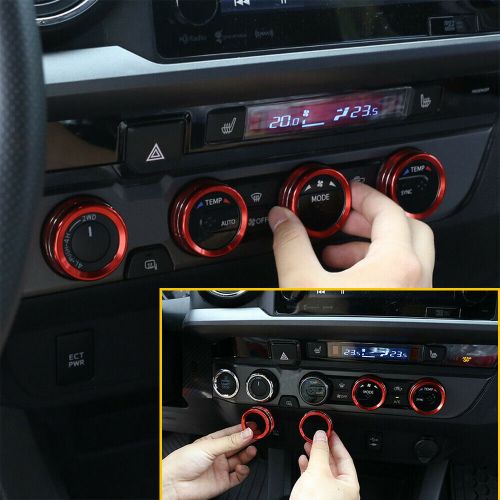 4pcs Red Aluminum AC Switch Control Knob For Rings Cover Toyota Tacoma 16 17-20, US $13.29, image 2
