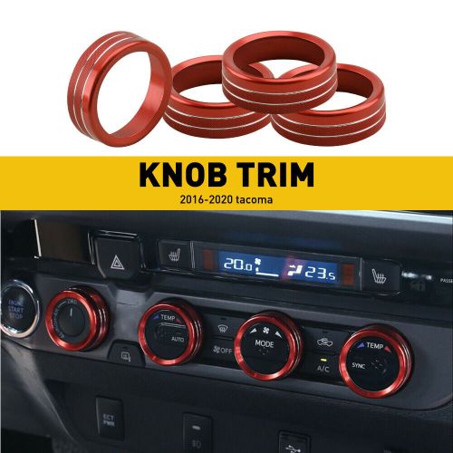 4pcs Red Aluminum AC Switch Control Knob For Rings Cover Toyota Tacoma 16 17-20, US $13.29, image 5