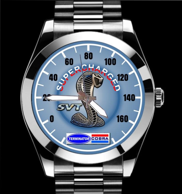 2003 2004 mustang svt supercharged cobra terminator stainless watch blue