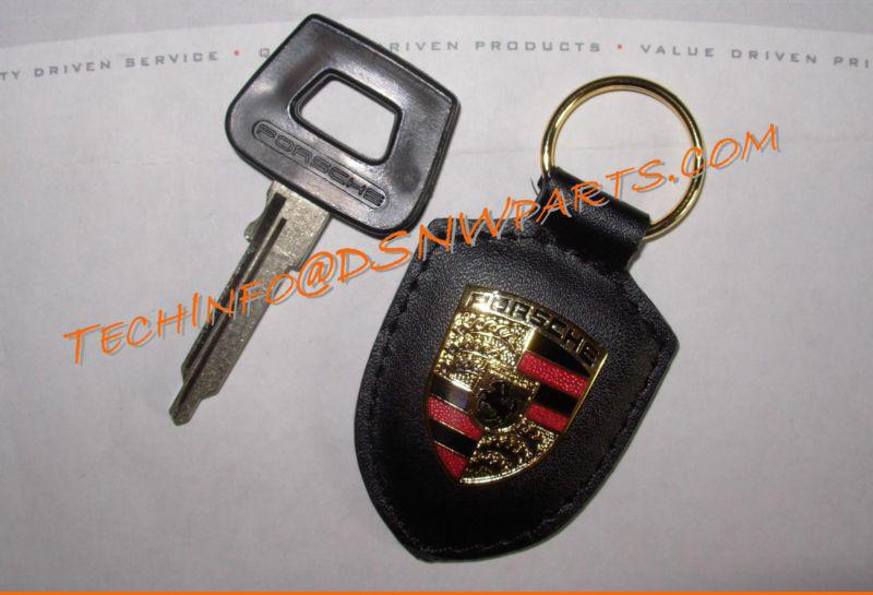 Porsche key black master & crested fob 911 912 930 914 964 993 carrera c2/4