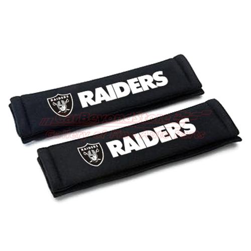Nfl oakland raiders seat belt shoulder pads, pair, licensed + free gift