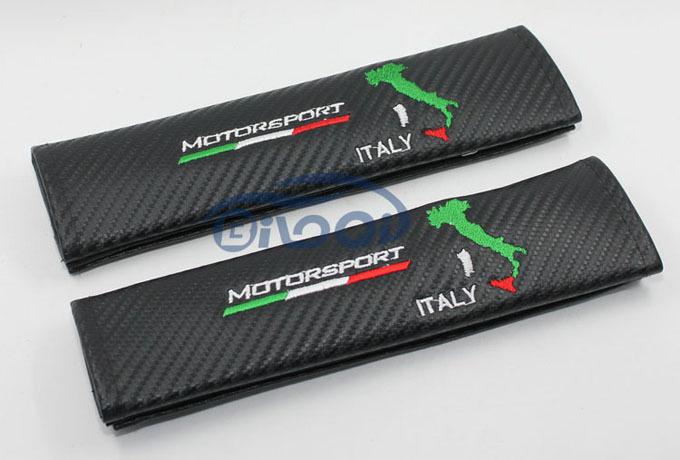 A Pair Sport carbon fiber Race MotorSport Italy Auto Seatbelt Cover Shoulder Pad, US $14.95, image 2