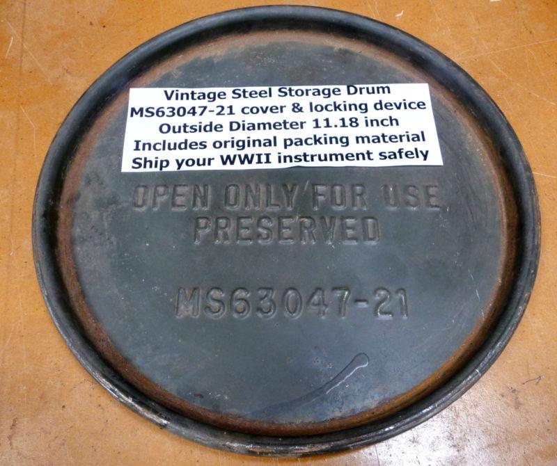 Steel Storage Drum w/Original Packing Material Vintage WWII Man Cave Collectable, US $45.00, image 7