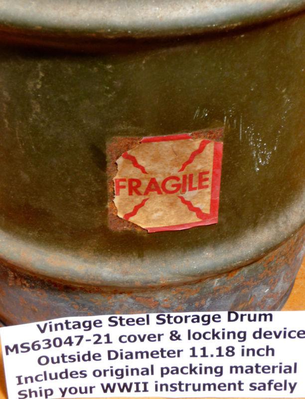 Steel Storage Drum w/Original Packing Material Vintage WWII Man Cave Collectable, US $45.00, image 12