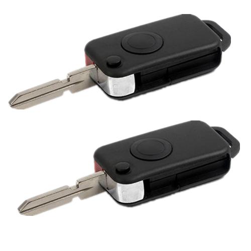 Lot 2pcs uncut new smart flip fob fold remote key case shell for mercedes benz 