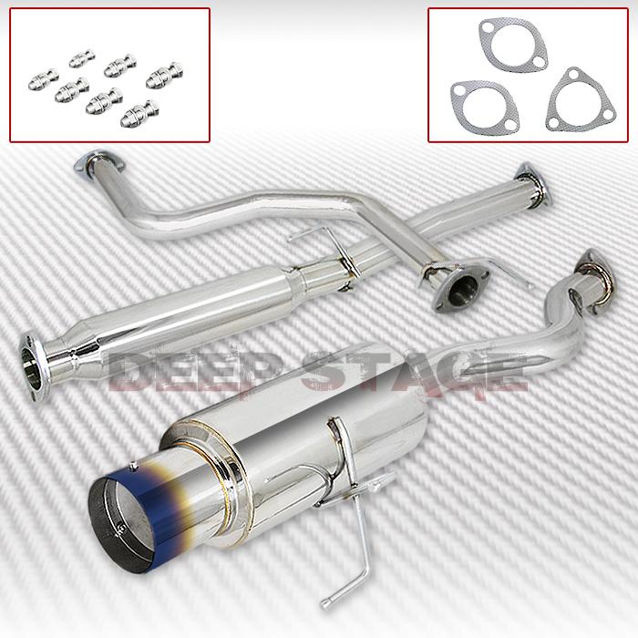 Ss cat back exhaust 4.5" burnt tip muffler 96-00 honda civic ek ej em hatchback