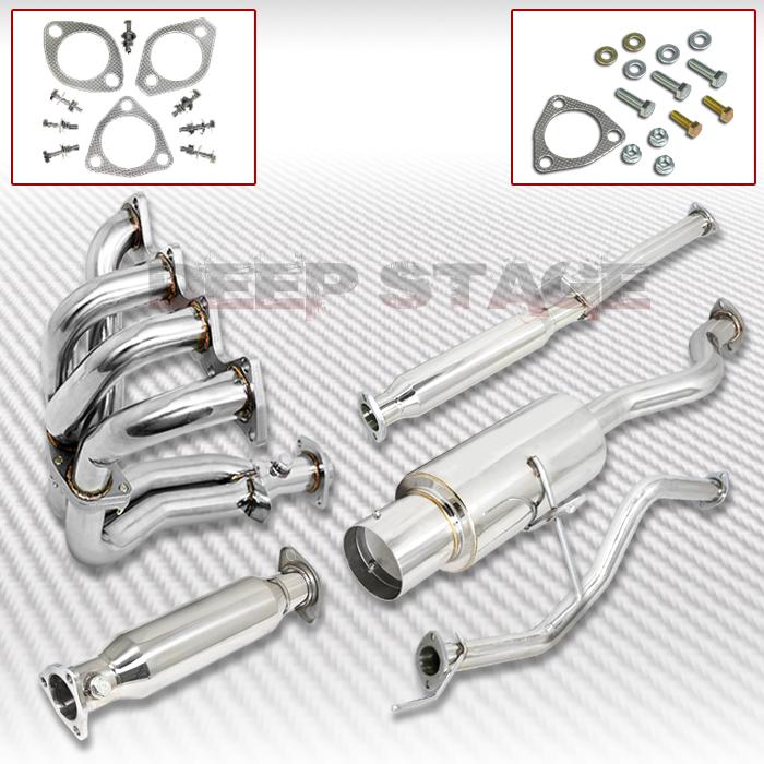 Sell STAINLESS CAT BACK+ HEADER+ DOWNPIPE EXHAUST 4" TIP MUFFLER 9401