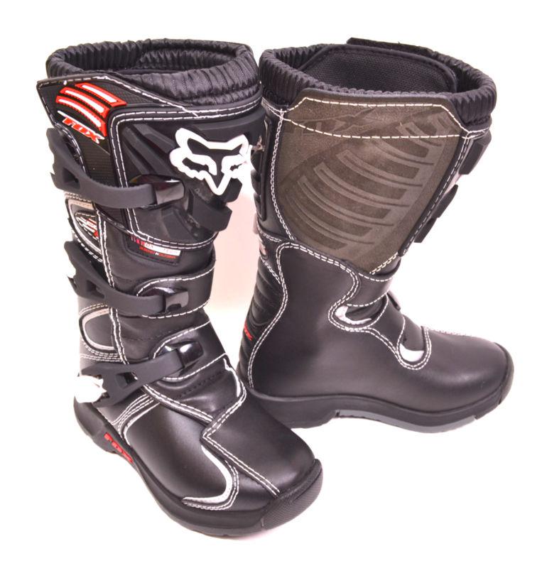 Fox youth comp 5 motocross boots mx foxyouth y1 size 1 black white red racing 