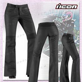 Icon womens hella leather pant black size 13
