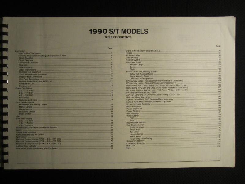 1990 GMC S/T Light Truck Electrical Diagnosis Wiring Diagrams Service Manual , US $22.87, image 2