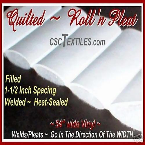 Quilted rnp uvr 4yds upholstery vinyl 54"w fabric pleat ~ for seats boat rv auto